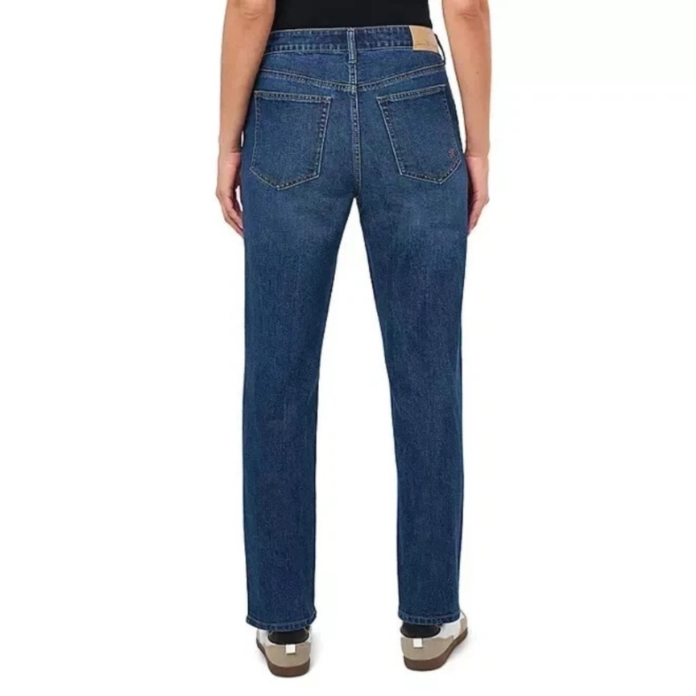 Seven7 Women's 90's High Rise Dark Blue Denim Straight Jeans Size 14 - Picture 4 of 6